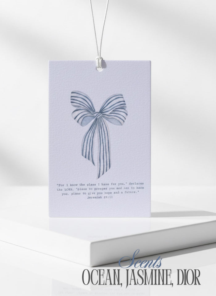 Jeremiah 29:11 Car Air Freshener | Blue Bow Christian Coquette