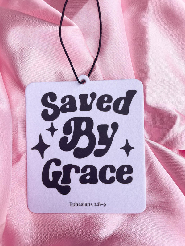 Saved by Grace Car Air Freshener – Sandalwood Scent, Christian Gift