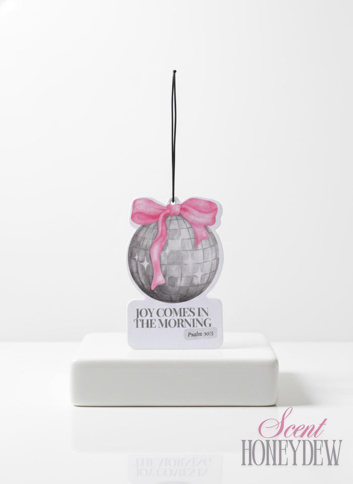Psalm 30:5 Disco Ball Car Air Freshener – Honeydew Floral Scent