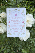 I Lift Up My Eyes to the Hills Rose Car Air Freshener | Psalm 121 Floral Christian Auto Accessory | Rose & Coquette Bow Mirror Charm