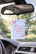 More Than You Asked For Orange Scented Car Air Freshener | Ephesians 3:20 Christian Auto Accessory | Coquette Bow Mirror Charm
