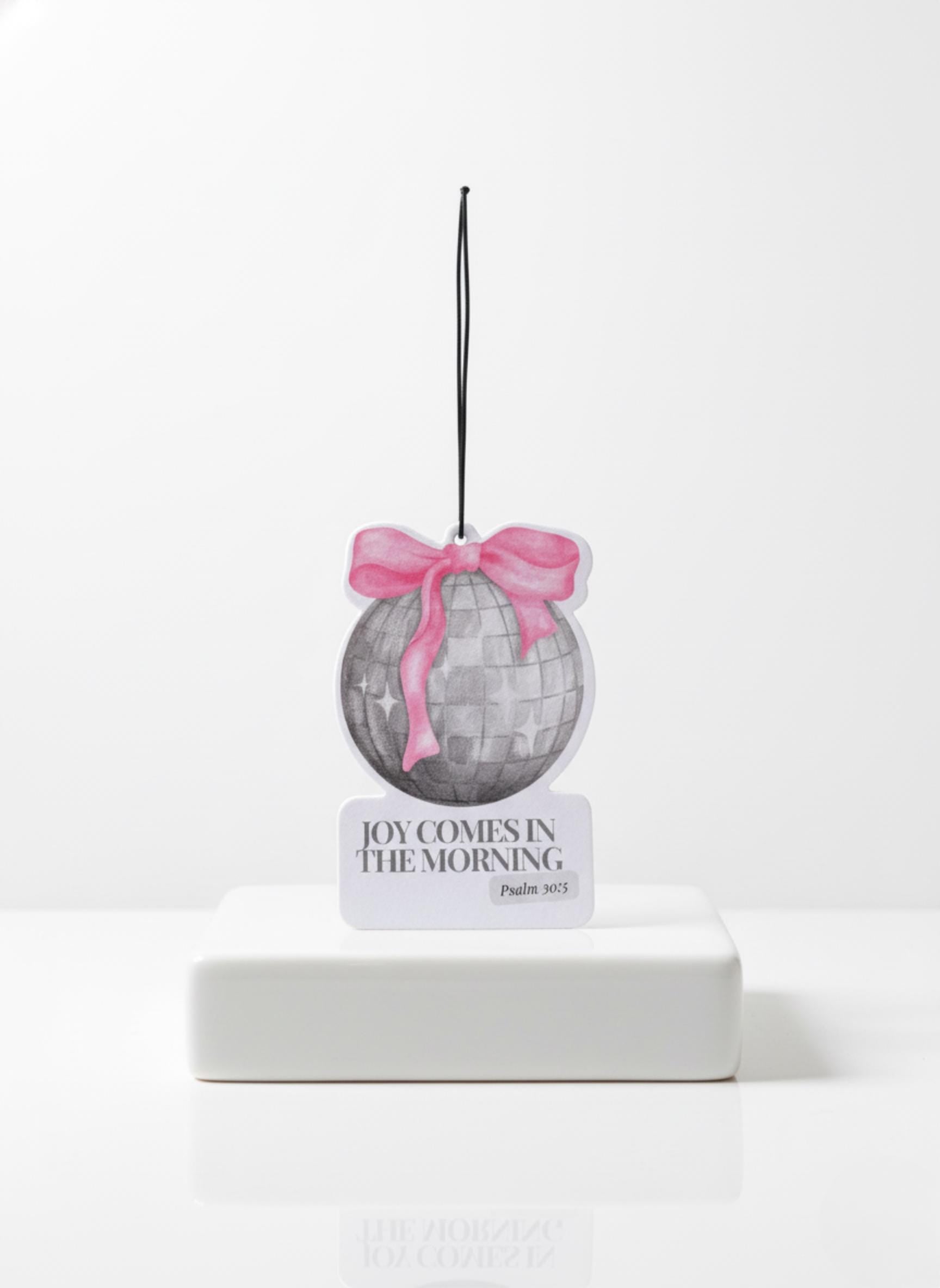 Psalm 30:5 Disco Ball Car Air Freshener – Honeydew Floral Scent
